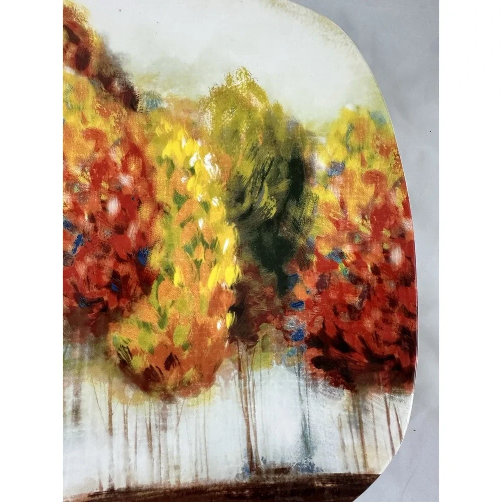 Pier 1 Imports Fall Leaves Trees Serving Platter Ironstone Large 16